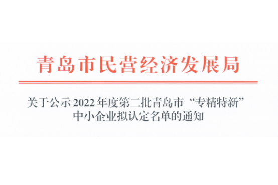 喜讯丨壹壹仪器荣获青岛市“专精特新”中小企业荣誉称号